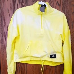 NEW Adidas windbreaker cropped yellow